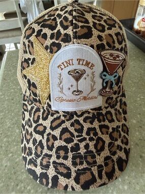 Leopard Print 'Tini Time' Embroidered Baseball Cap